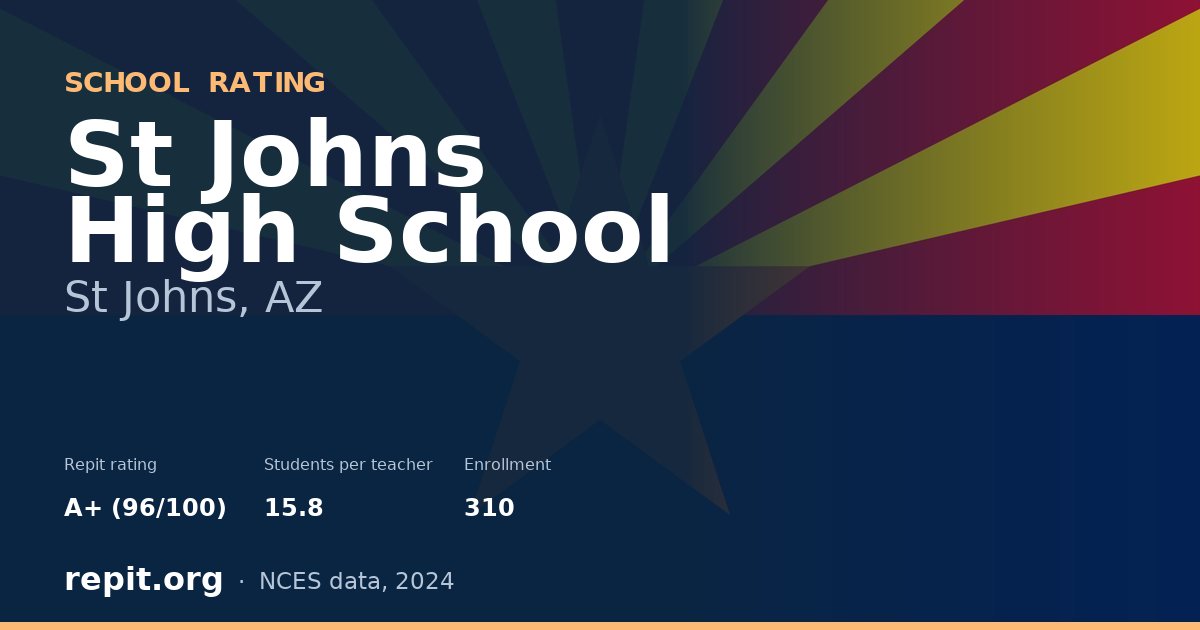 St Johns High School, St Johns, AZ — Repit school rating A+ (96/100)