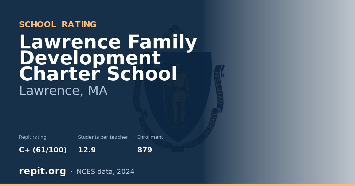 Lawrence Family Development Charter School, Lawrence, MA — Repit school rating C+ (61/100)