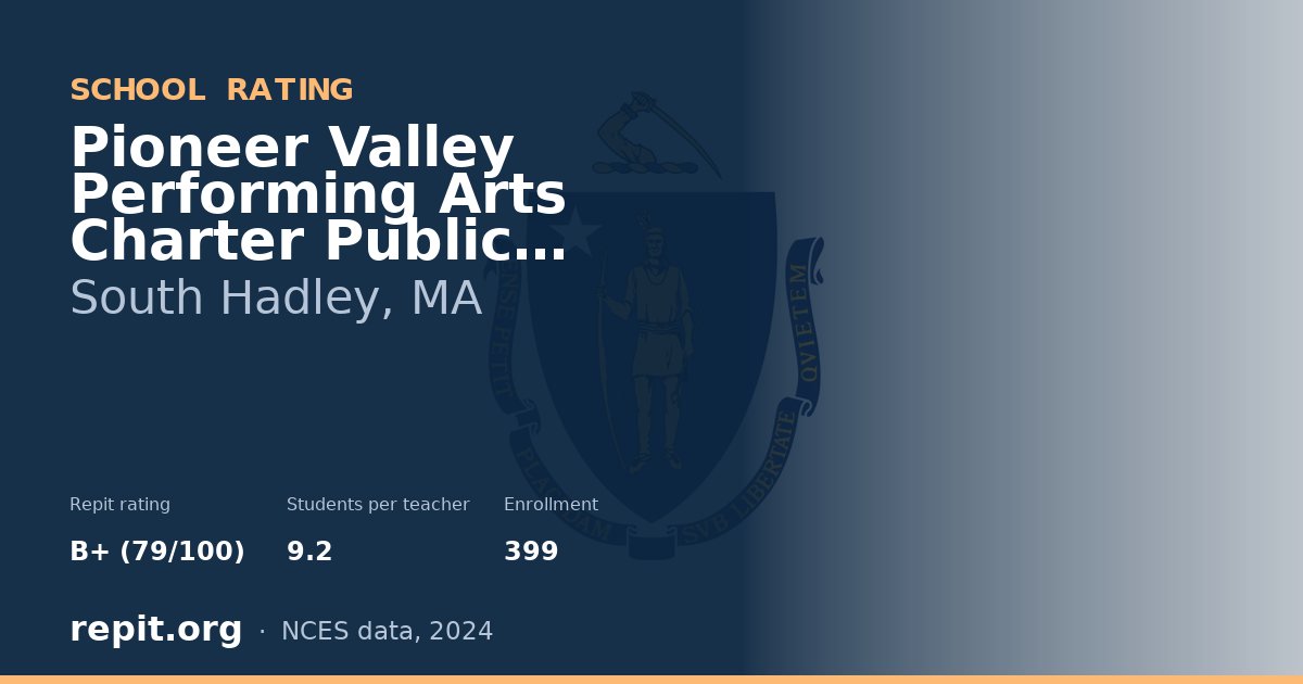 Pioneer Valley Performing Arts Charter Public School, South Hadley, MA — Repit school rating B+ (79/100)