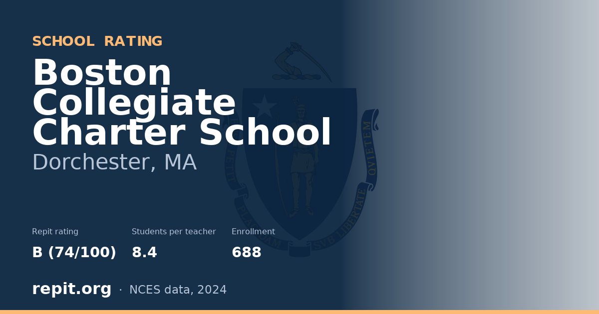 Boston Collegiate Charter School, Dorchester, MA — Repit school rating B (74/100)