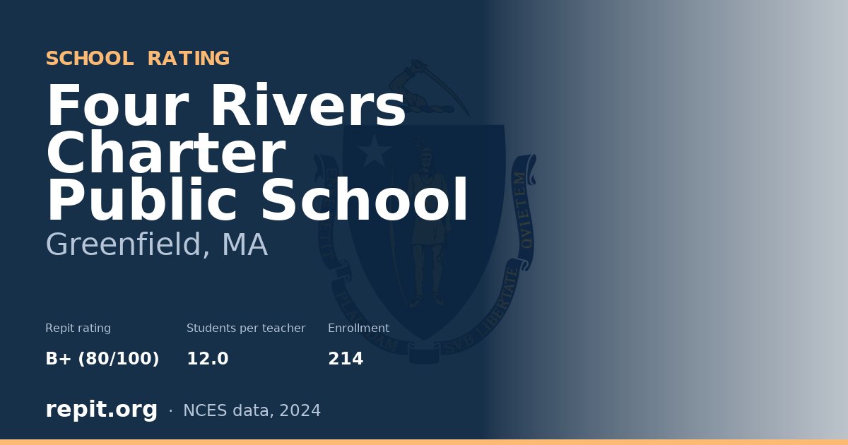 Four Rivers Charter Public School, Greenfield, MA — Repit school rating B+ (80/100)