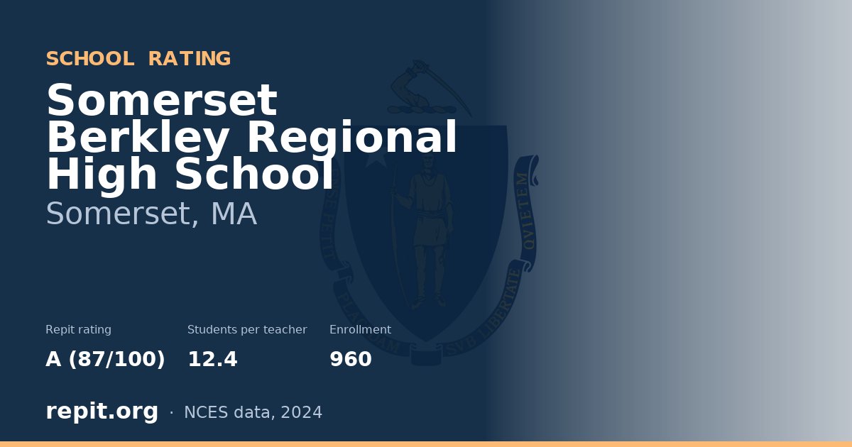 Somerset Berkley Regional High School, Somerset, MA — Repit school rating A (87/100)