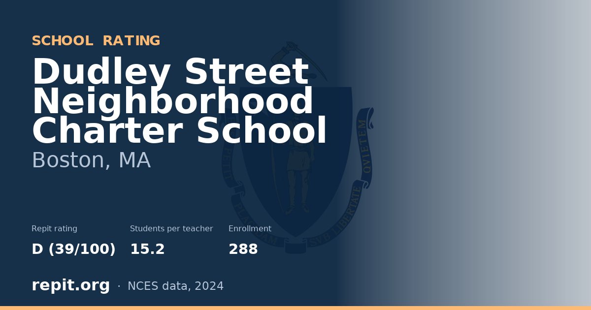 Dudley Street Neighborhood Charter School, Boston, MA — Repit school rating D (39/100)