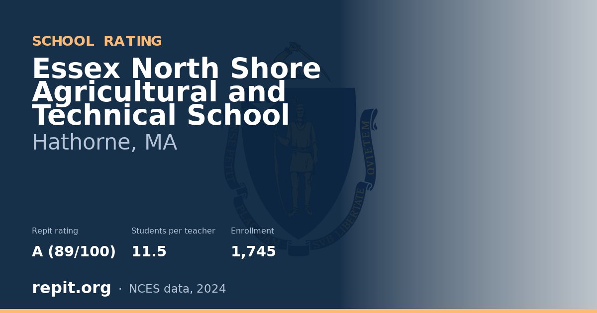Essex North Shore Agricultural and Technical School, Hathorne, MA — Repit school rating A (89/100)