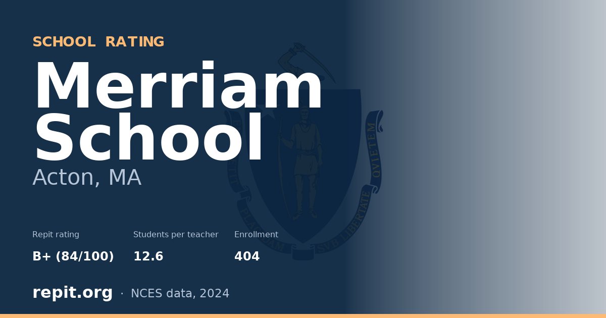 Merriam School, Acton, MA — Repit school rating B+ (84/100)