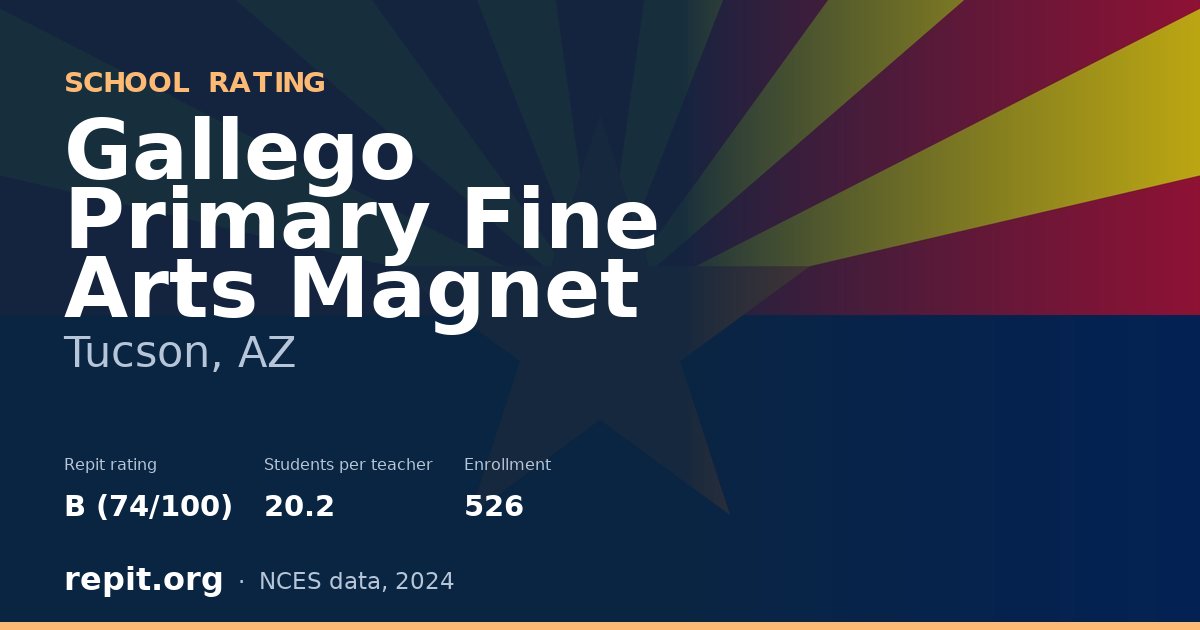 Gallego Primary Fine Arts Magnet, Tucson, AZ — Repit school rating B (74/100)