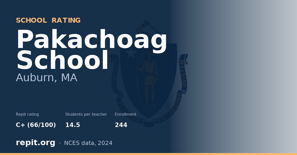 Pakachoag School, Auburn, MA — Repit school rating C+ (66/100)