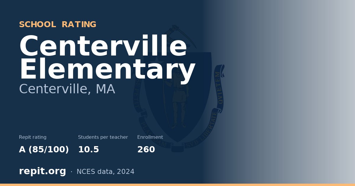 Centerville Elementary, Centerville, MA — Repit school rating A (85/100)