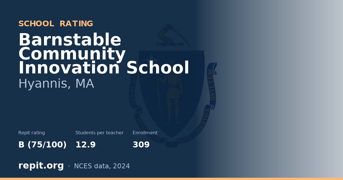 Barnstable Community Innovation School, Hyannis, MA — Repit school rating B (75/100)