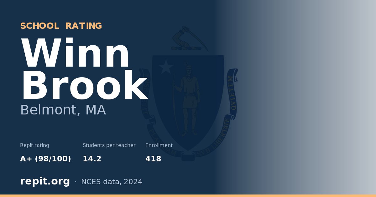 Winn Brook, Belmont, MA — Repit school rating A+ (98/100)