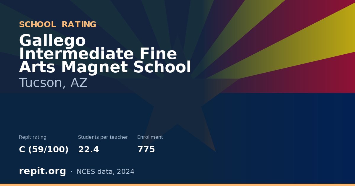 Gallego Intermediate Fine Arts Magnet School, Tucson, AZ — Repit school rating C (59/100)