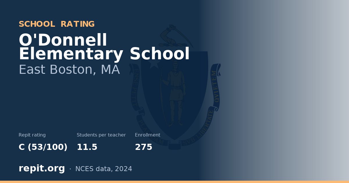O'Donnell Elementary School, East Boston, MA — Repit school rating C (53/100)