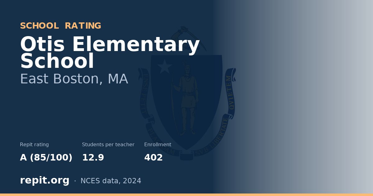 Otis Elementary School, East Boston, MA — Repit school rating A (85/100)