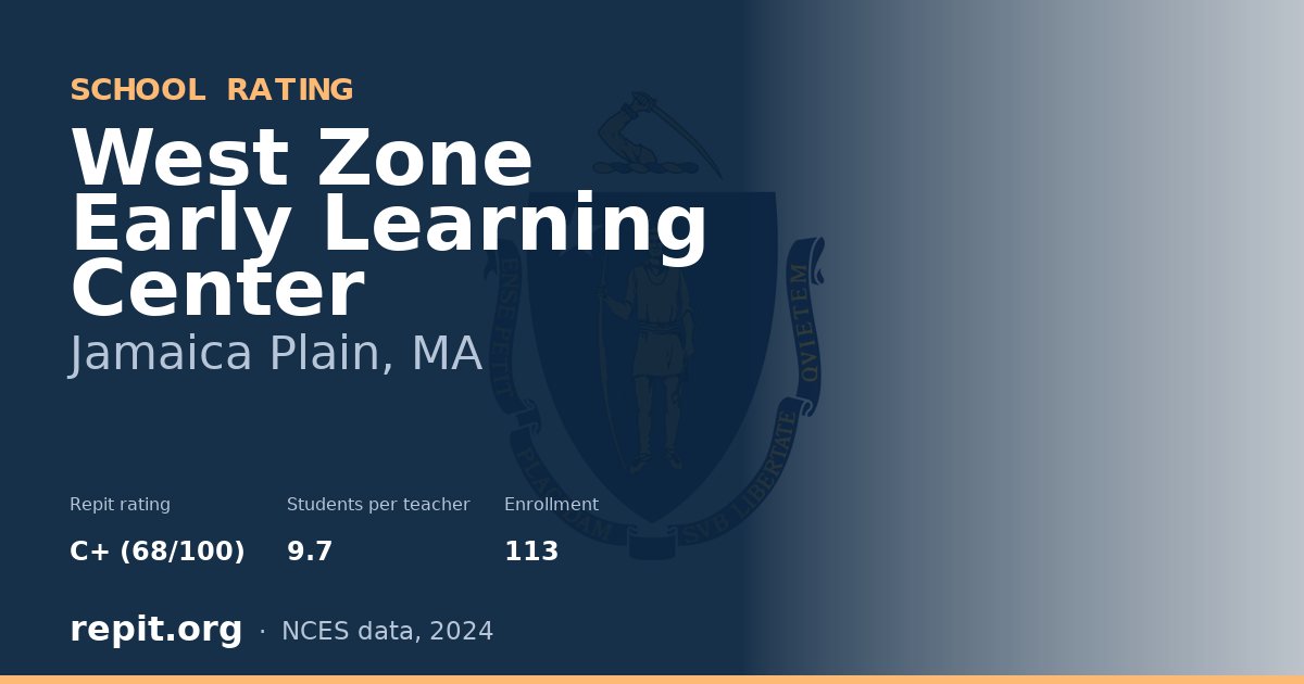 West Zone Early Learning Center, Jamaica Plain, MA — Repit school rating C+ (68/100)