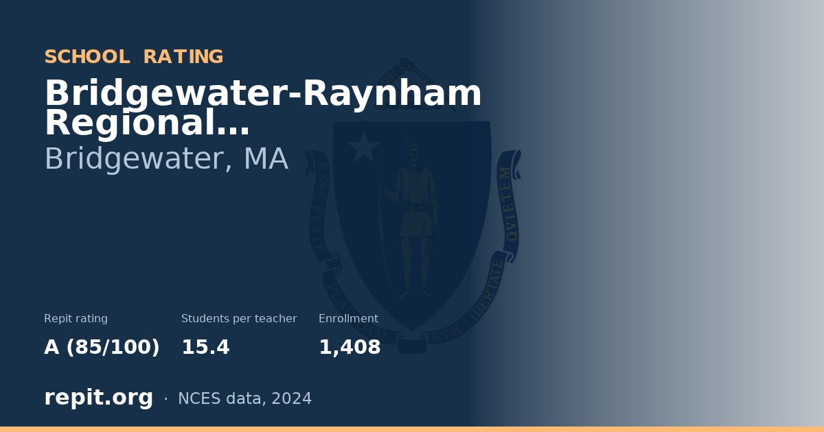 Bridgewater-Raynham Regional, Bridgewater, MA — Repit school rating A (85/100)