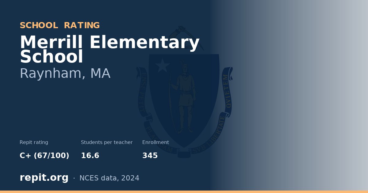 Merrill Elementary School, Raynham, MA — Repit school rating C+ (67/100)