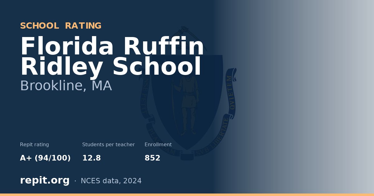 Florida Ruffin Ridley School, Brookline, MA — Repit school rating A+ (94/100)