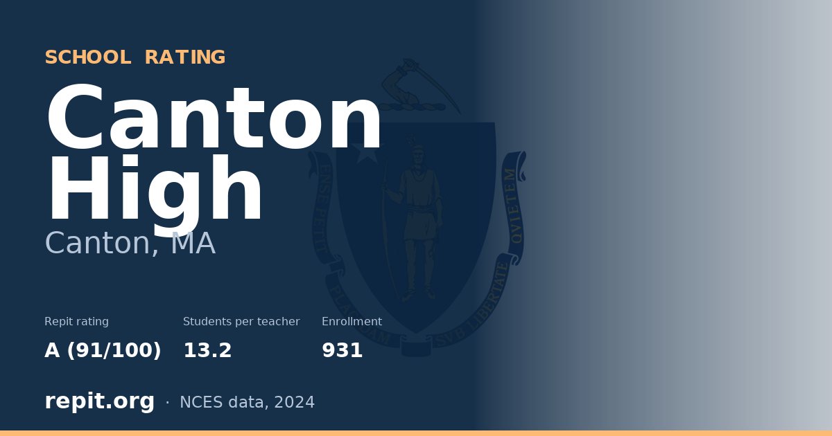 Canton High, Canton, MA — Repit school rating A (91/100)