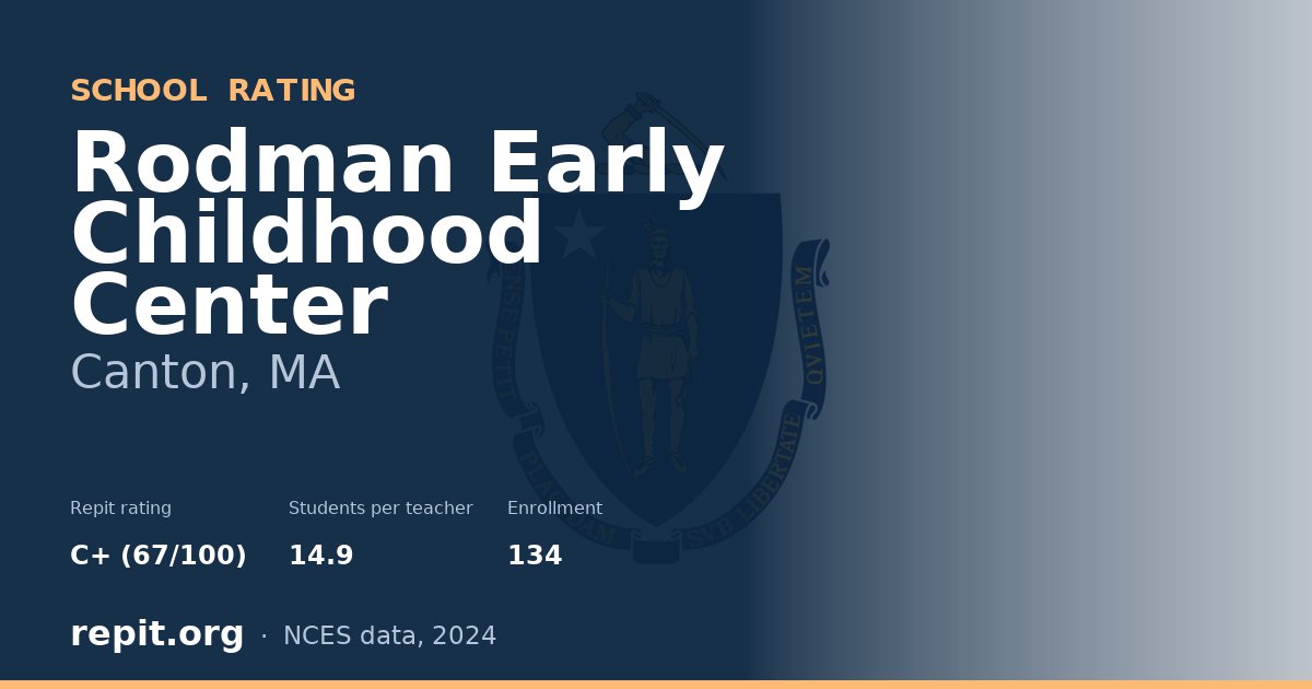 Rodman Early Childhood Center, Canton, MA — Repit school rating C+ (67/100)