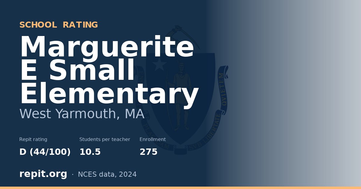 Marguerite E Small Elementary, West Yarmouth, MA — Repit school rating D (44/100)