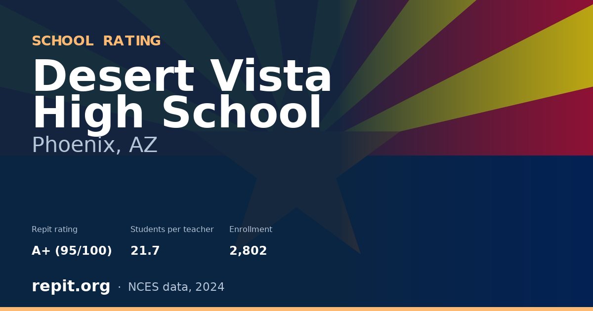 Desert Vista High School, Phoenix, AZ — Repit school rating A+ (95/100)