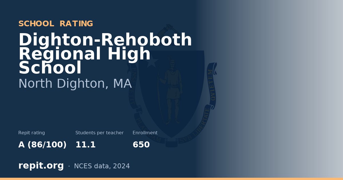 Dighton-Rehoboth Regional High School, North Dighton, MA — Repit school rating A (86/100)