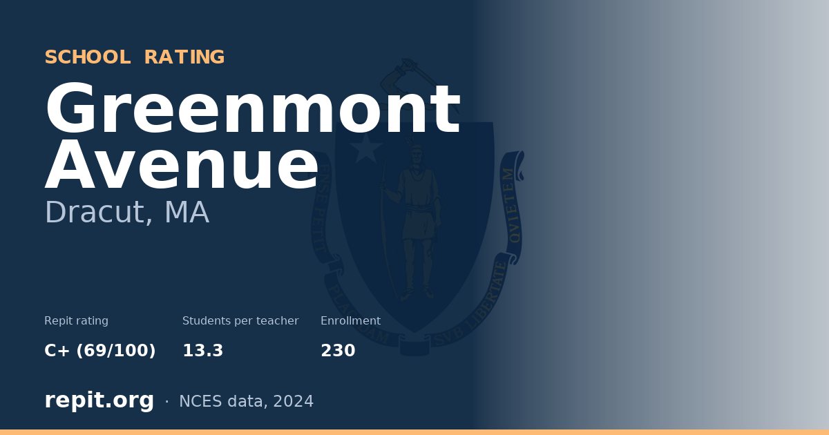 Greenmont Avenue, Dracut, MA — Repit school rating C+ (69/100)