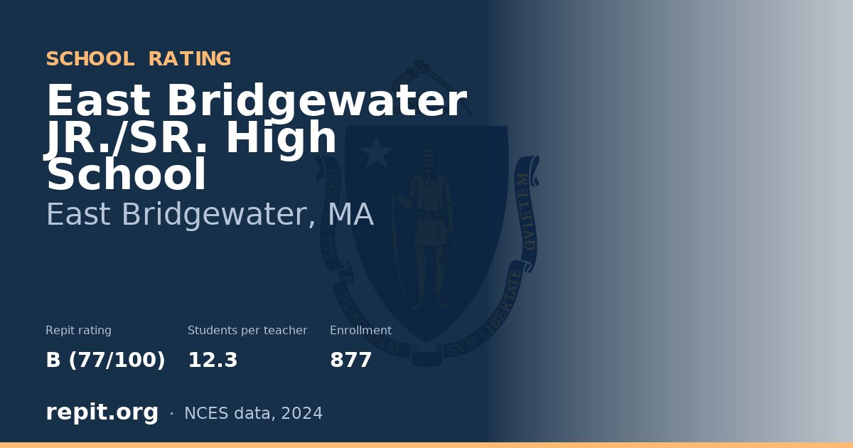 East Bridgewater JR./SR. High School, East Bridgewater, MA — Repit school rating B (77/100)