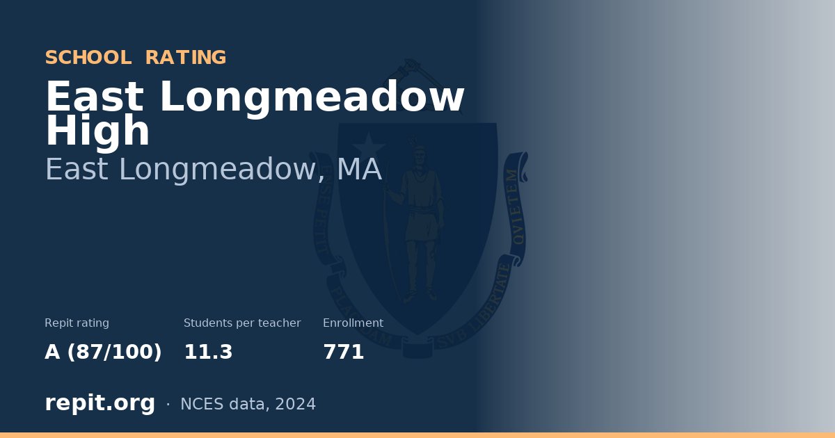 East Longmeadow High, East Longmeadow, MA — Repit school rating A (87/100)