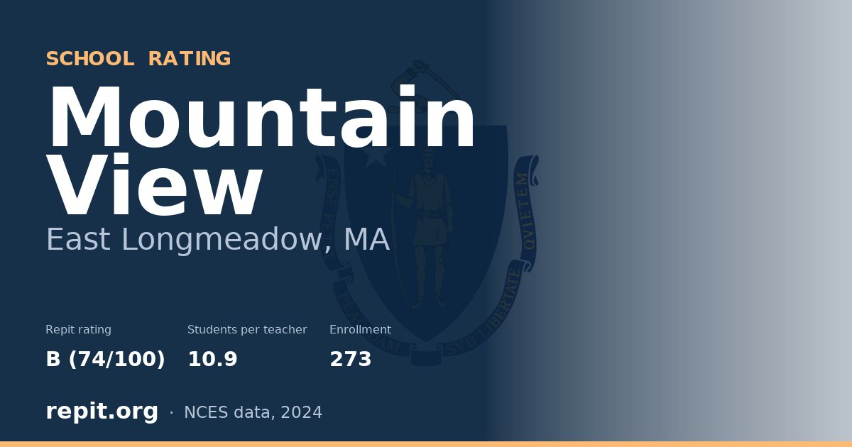 Mountain View, East Longmeadow, MA — Repit school rating B (74/100)