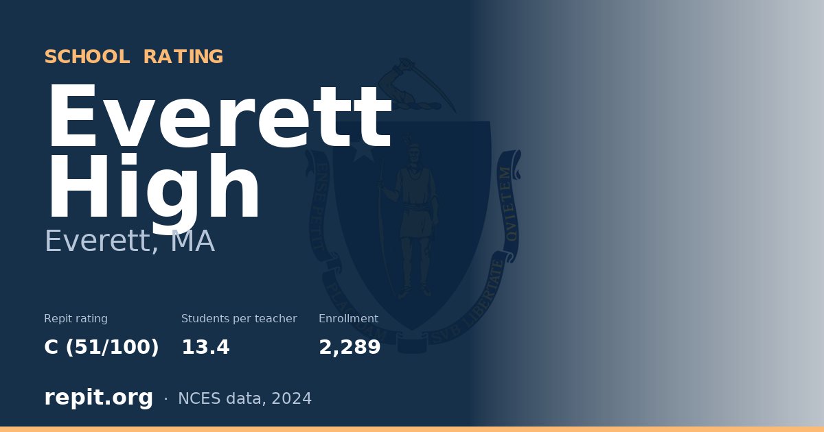 Everett High, Everett, MA — Repit school rating C (51/100)