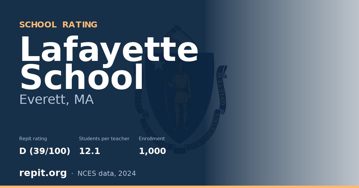 Lafayette School, Everett, MA — Repit school rating D (39/100)