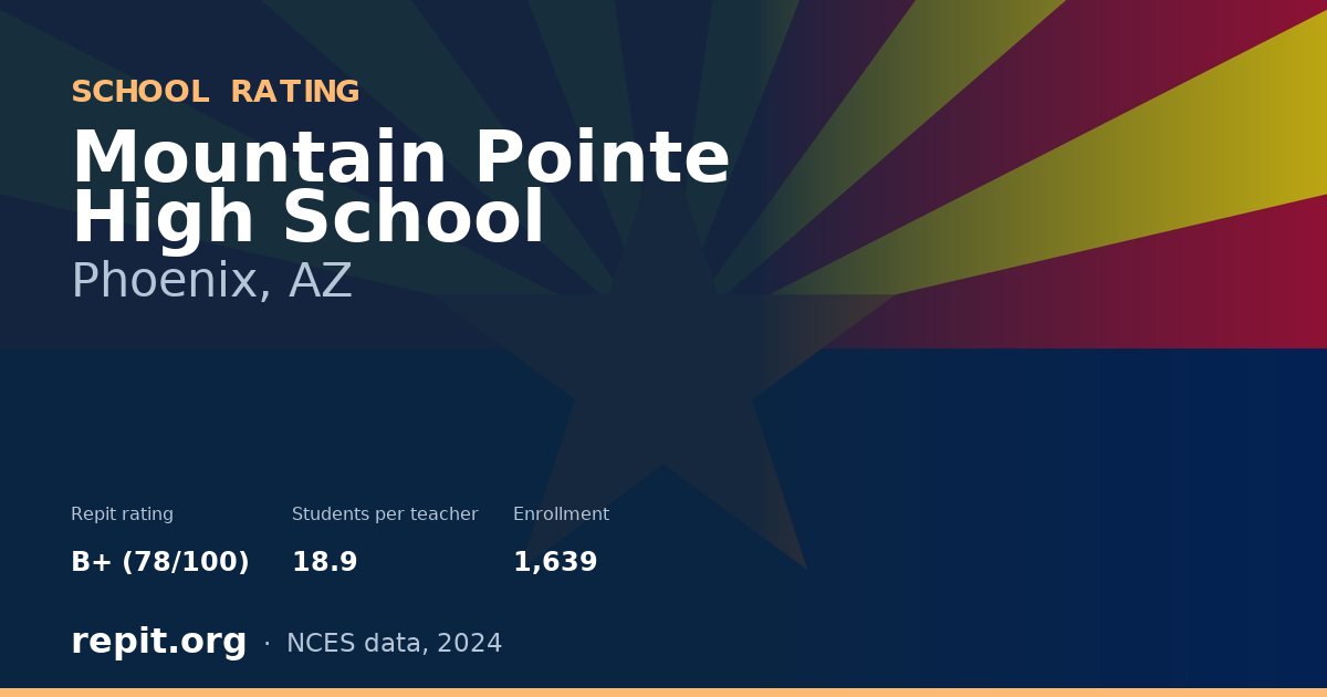 Mountain Pointe High School, Phoenix, AZ — Repit school rating B+ (78/100)