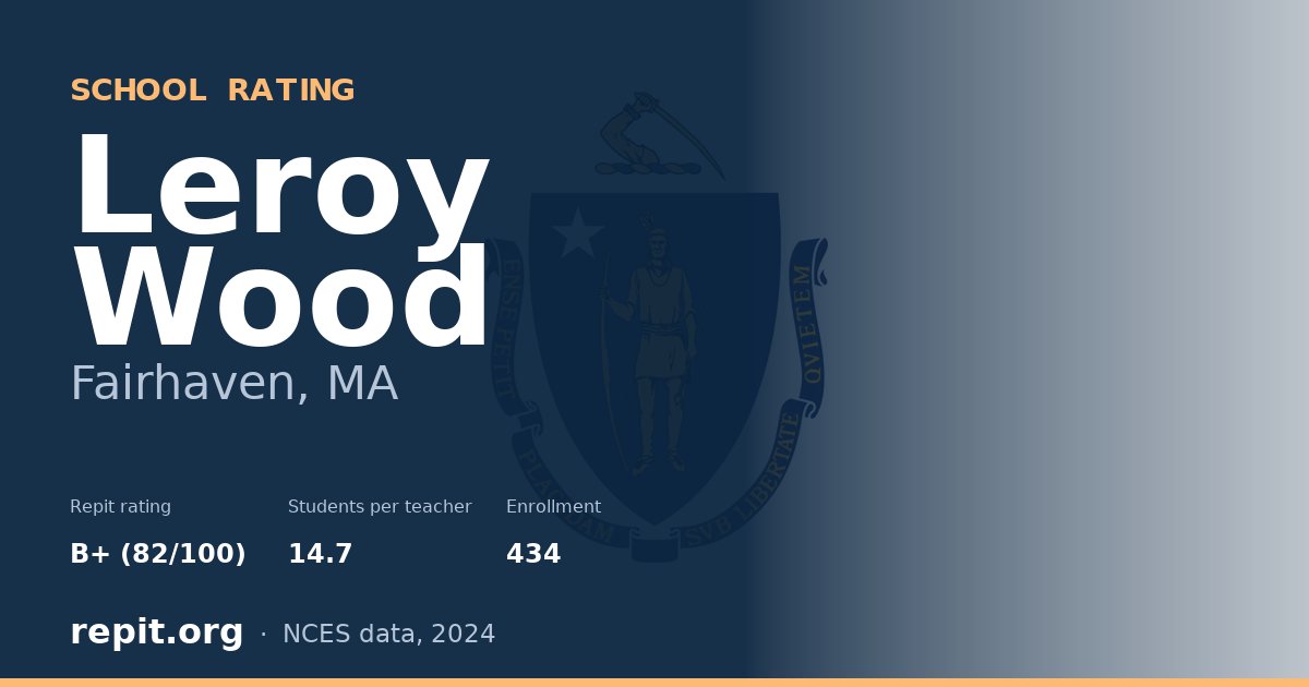 Leroy Wood, Fairhaven, MA — Repit school rating B+ (82/100)