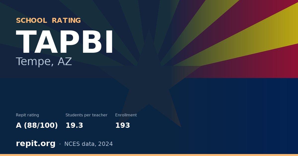 TAPBI, Tempe, AZ — Repit school rating A (88/100)