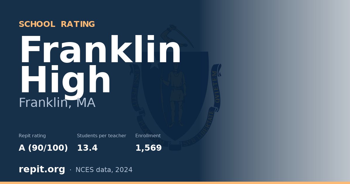 Franklin High, Franklin, MA — Repit school rating A (90/100)