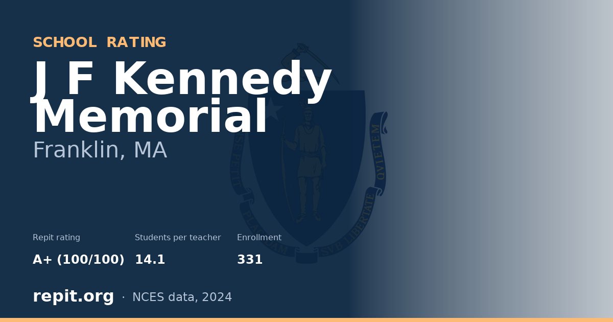 J F Kennedy Memorial, Franklin, MA — Repit school rating A+ (100/100)