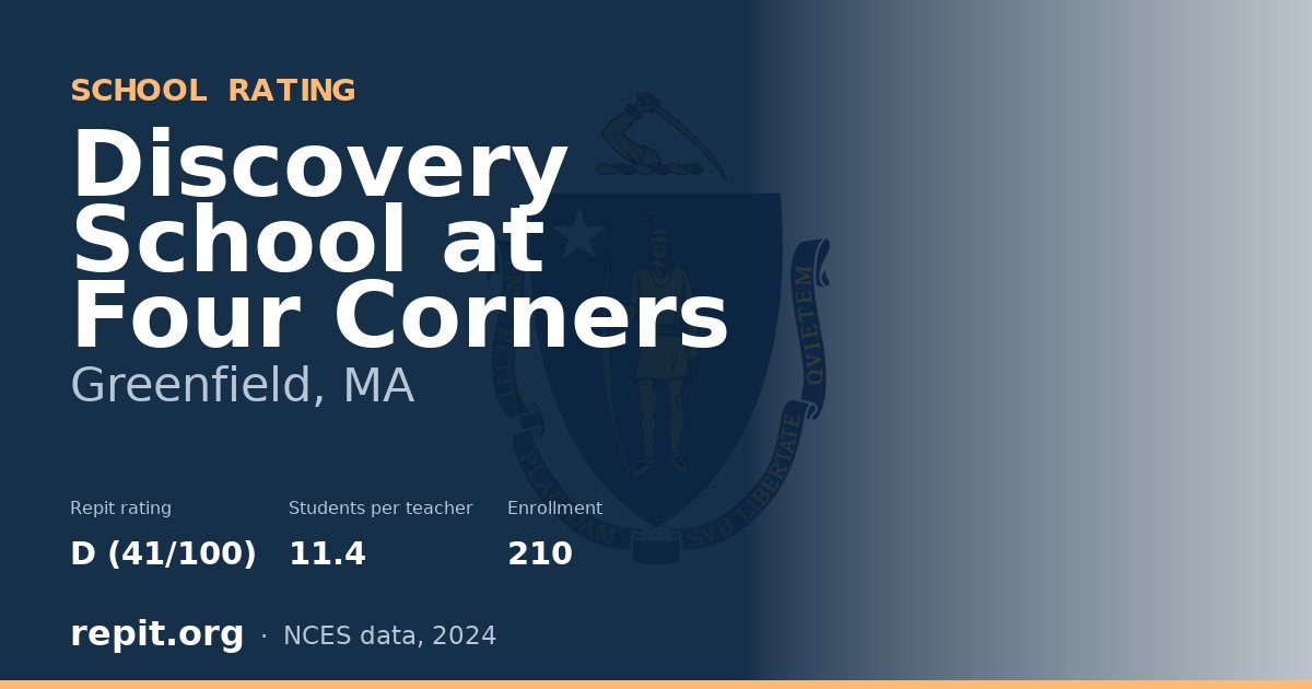 Discovery School at Four Corners, Greenfield, MA — Repit school rating D (41/100)
