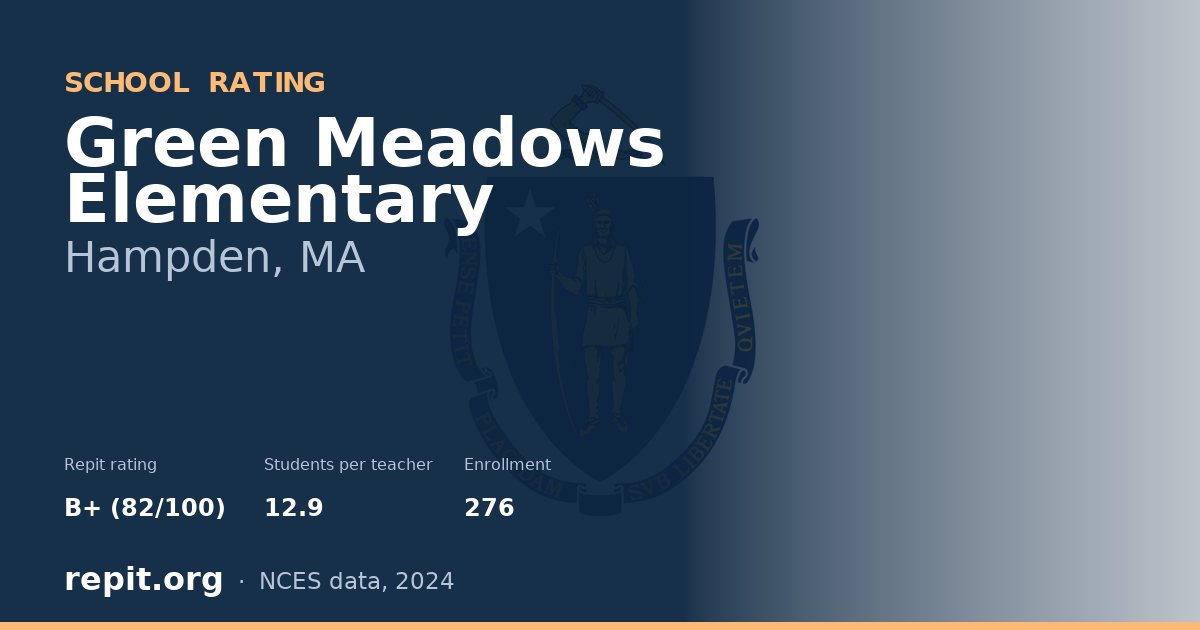 Green Meadows Elementary, Hampden, MA — Repit school rating B+ (82/100)