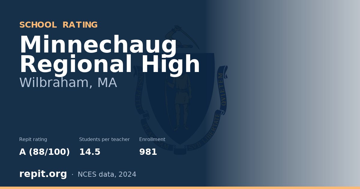 Minnechaug Regional High, Wilbraham, MA — Repit school rating A (88/100)