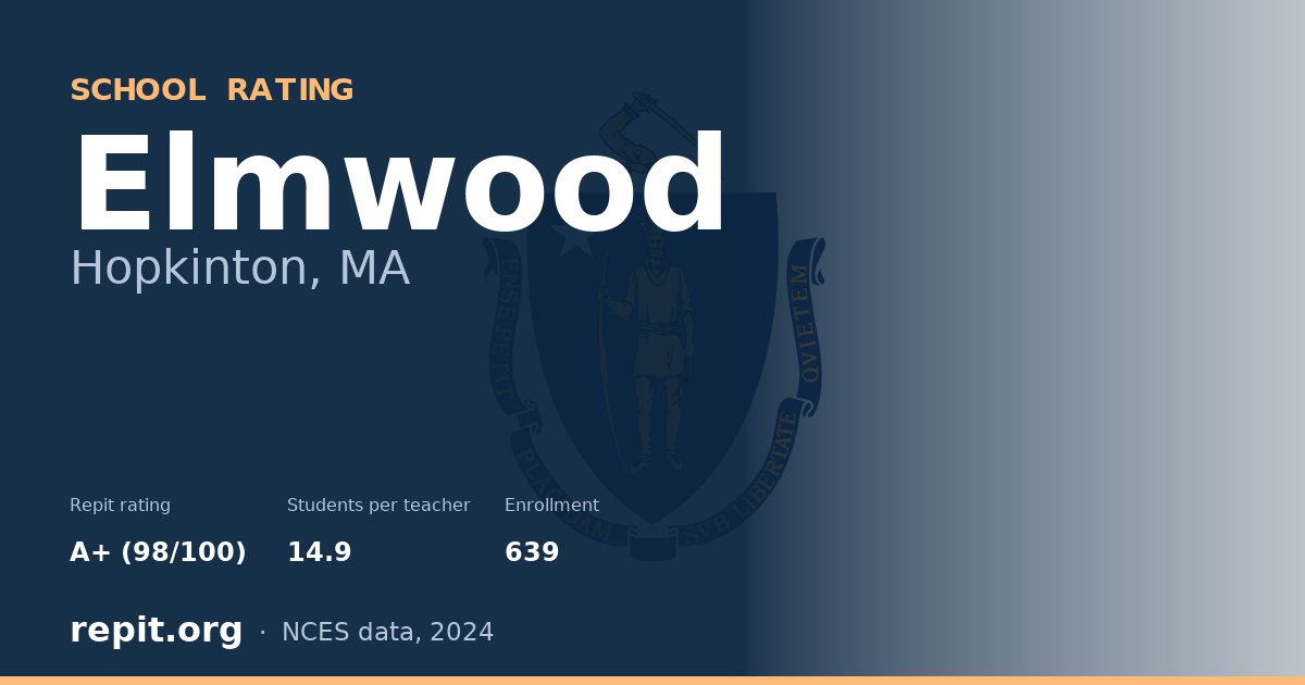 Elmwood, Hopkinton, MA — Repit school rating A+ (98/100)