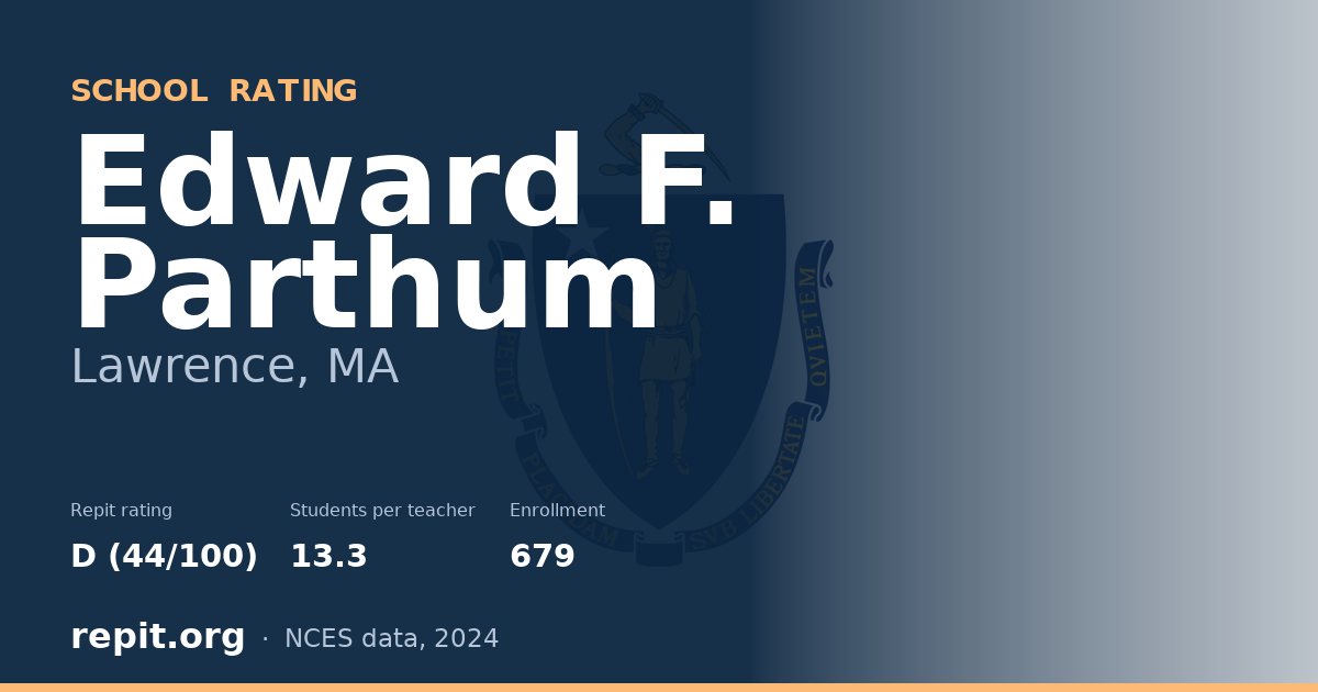 Edward F. Parthum, Lawrence, MA — Repit school rating D (44/100)