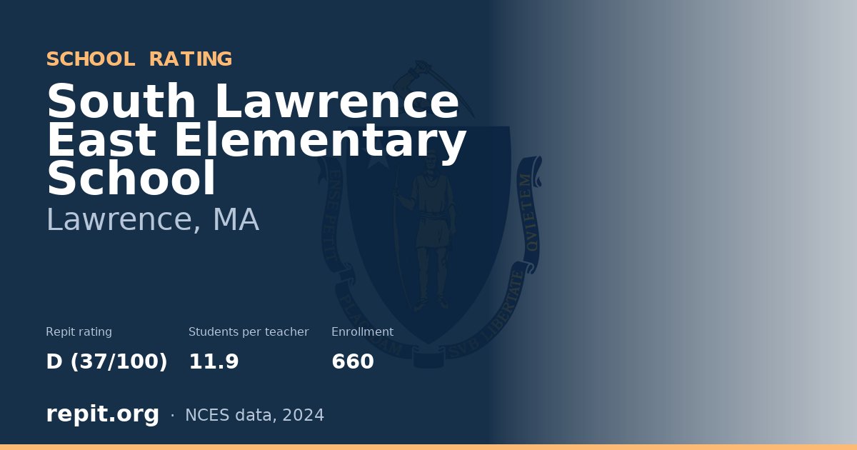 South Lawrence East Elementary School, Lawrence, MA — Repit school rating D (37/100)