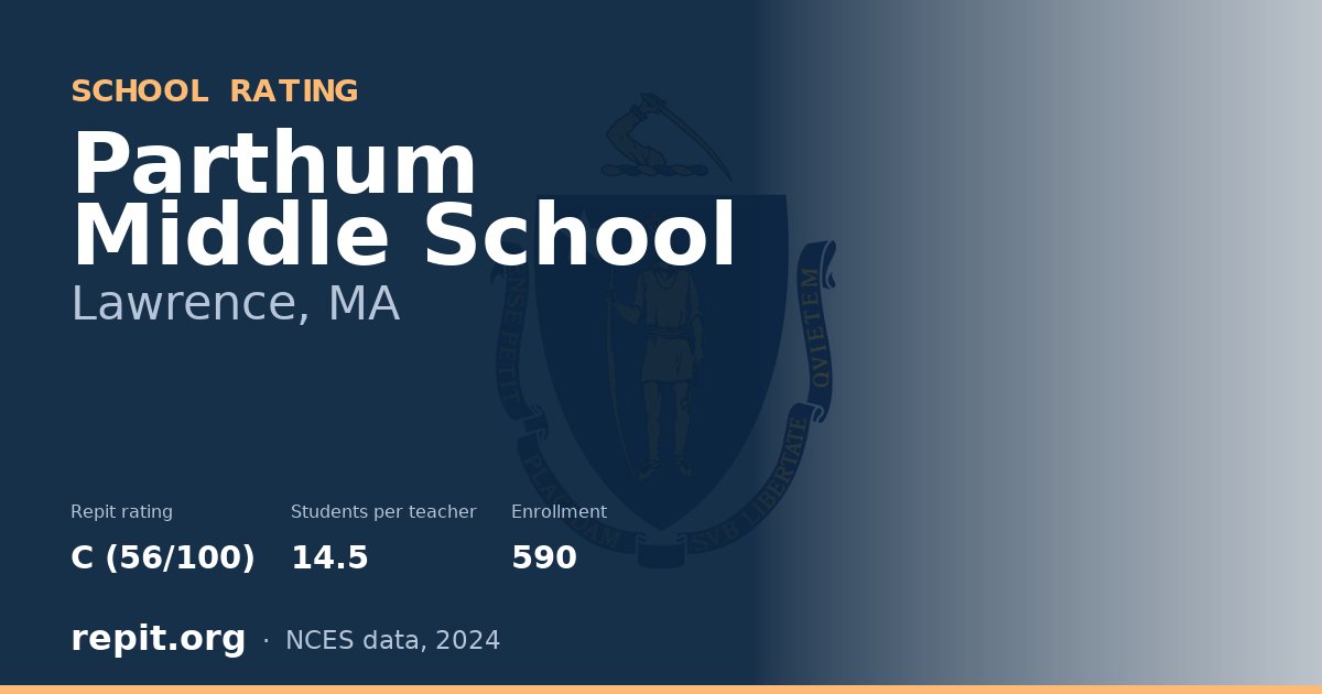 Parthum Middle School, Lawrence, MA — Repit school rating C (56/100)