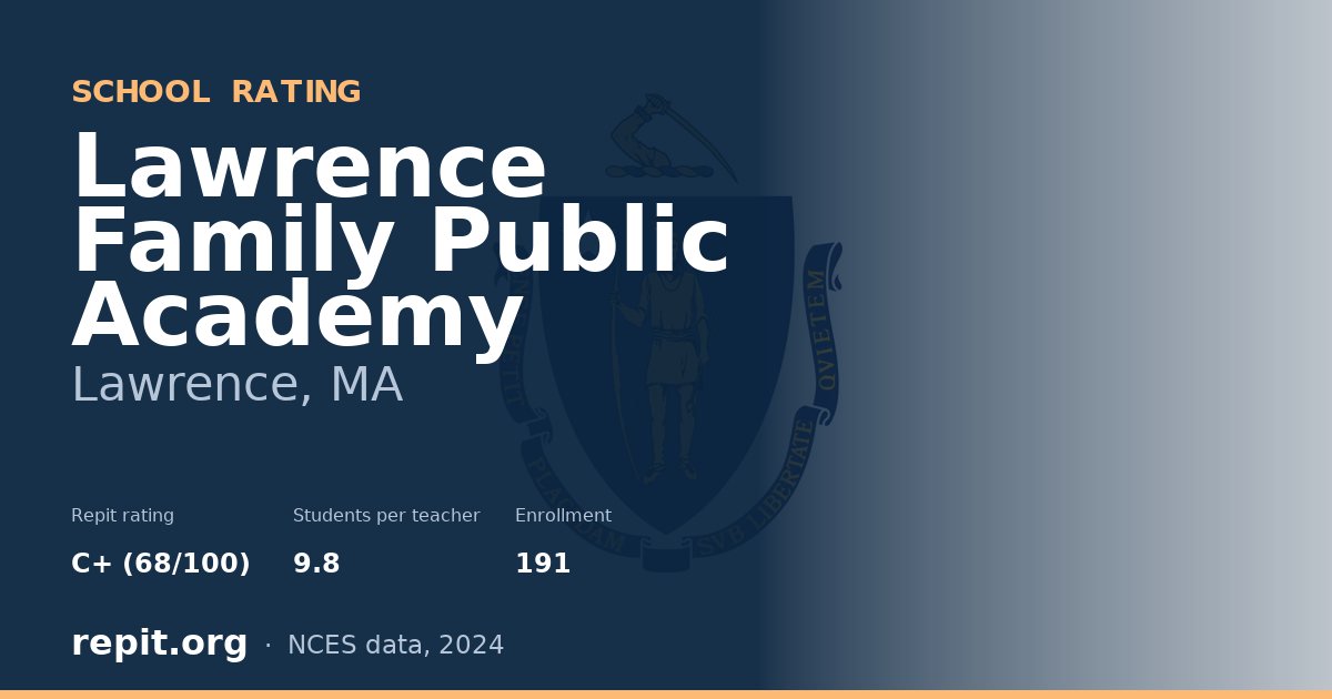 Lawrence Family Public Academy, Lawrence, MA — Repit school rating C+ (68/100)