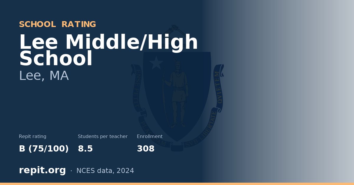 Lee Middle/High School, Lee, MA — Repit school rating B (75/100)