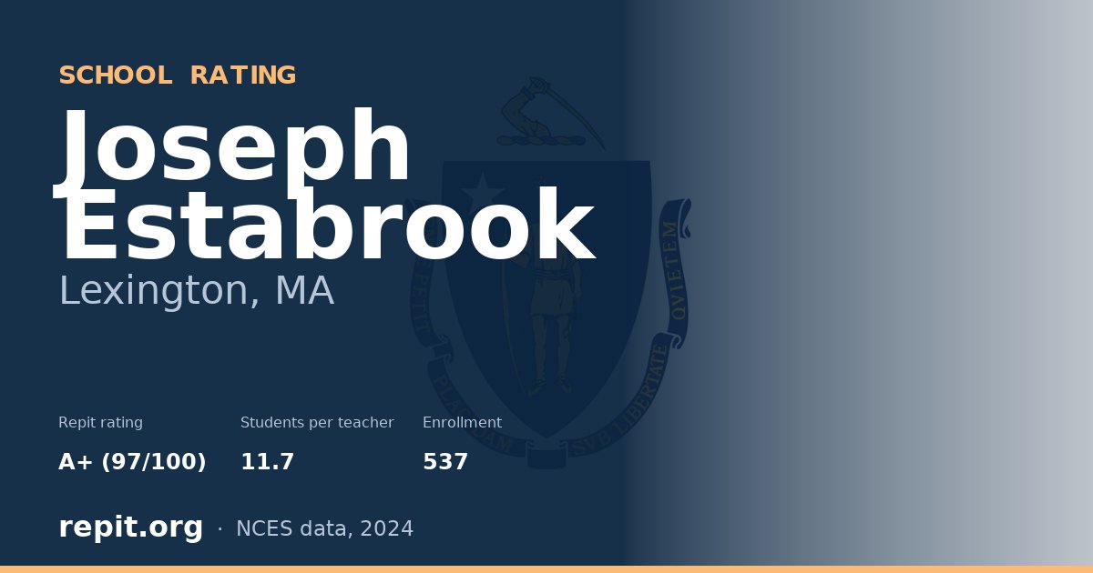 Joseph Estabrook, Lexington, MA — Repit school rating A+ (97/100)