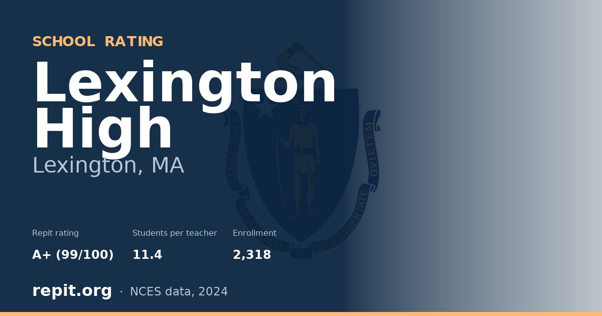 Lexington High, Lexington, MA — Repit school rating A+ (99/100)