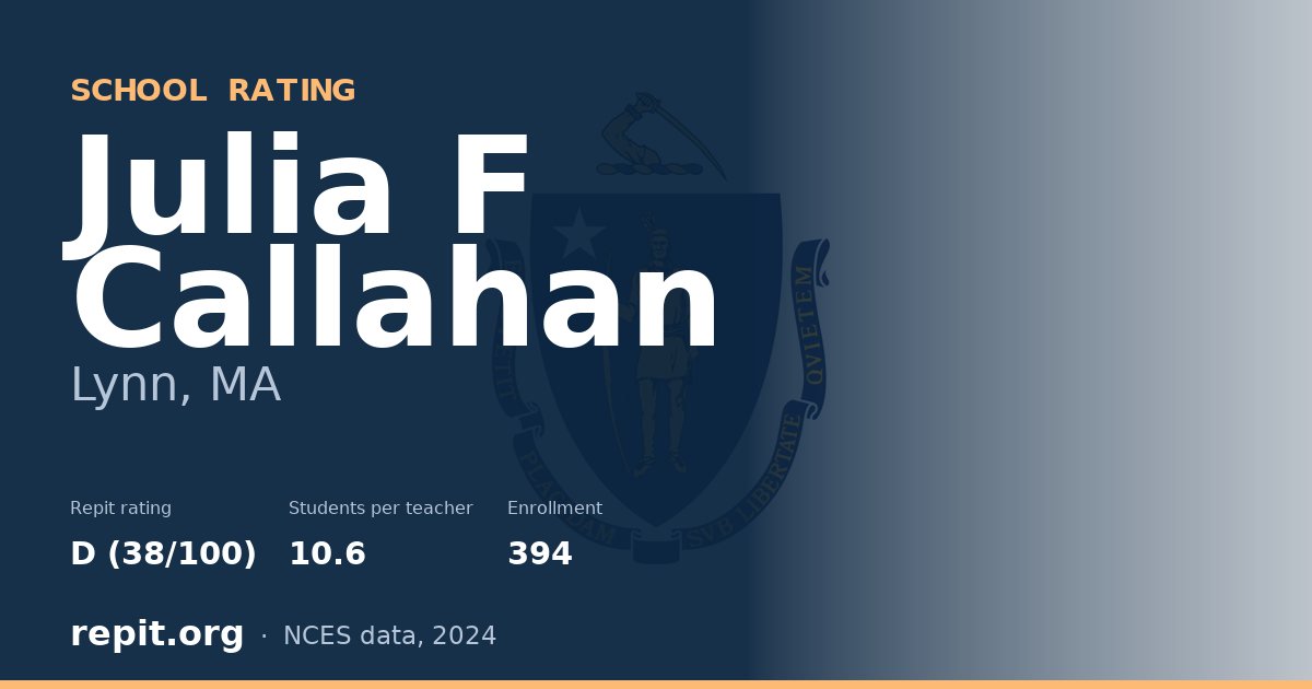 Julia F Callahan, Lynn, MA — Repit school rating D (38/100)