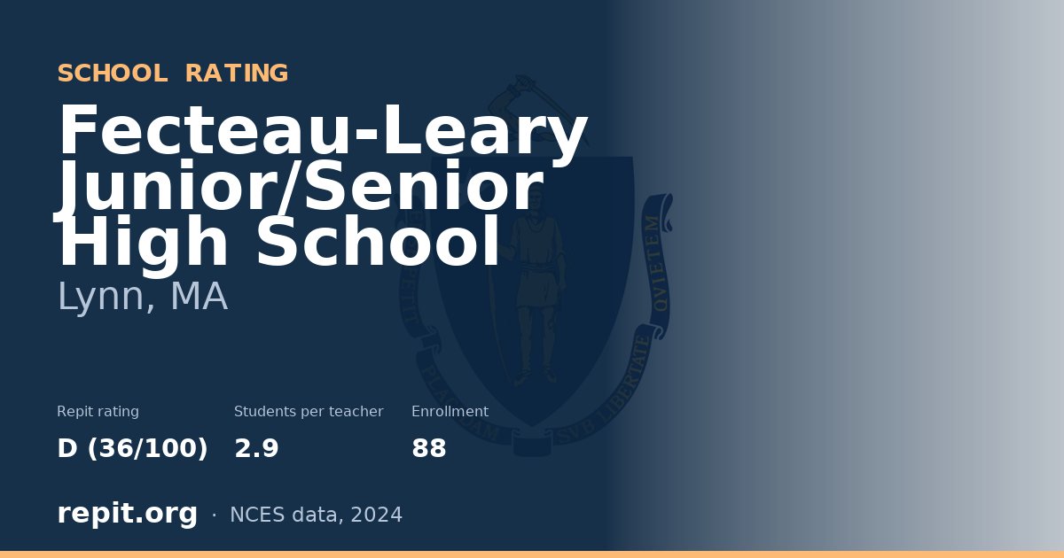 Fecteau-Leary Junior/Senior High School, Lynn, MA — Repit school rating D (36/100)